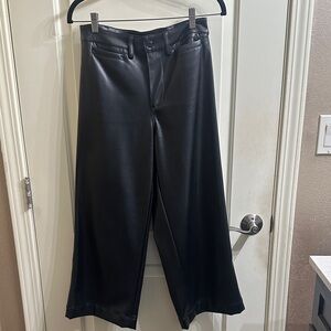 Oat New York Black Wide-Leg Leather pants
